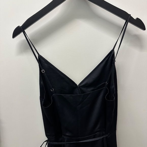 Abercrombie Black Silk Wrap Midi Dress - Picture 3 of 7